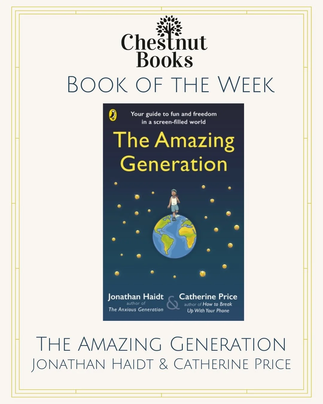 🌟Book of the Week🌟

📱The Amazing Generation📱

&lsquo;Packed with facts, stories, and secrets that tech leaders don&rsquo;t want you to know, this book invites kids to step back from their screens and discover how capable, confident and adventurou