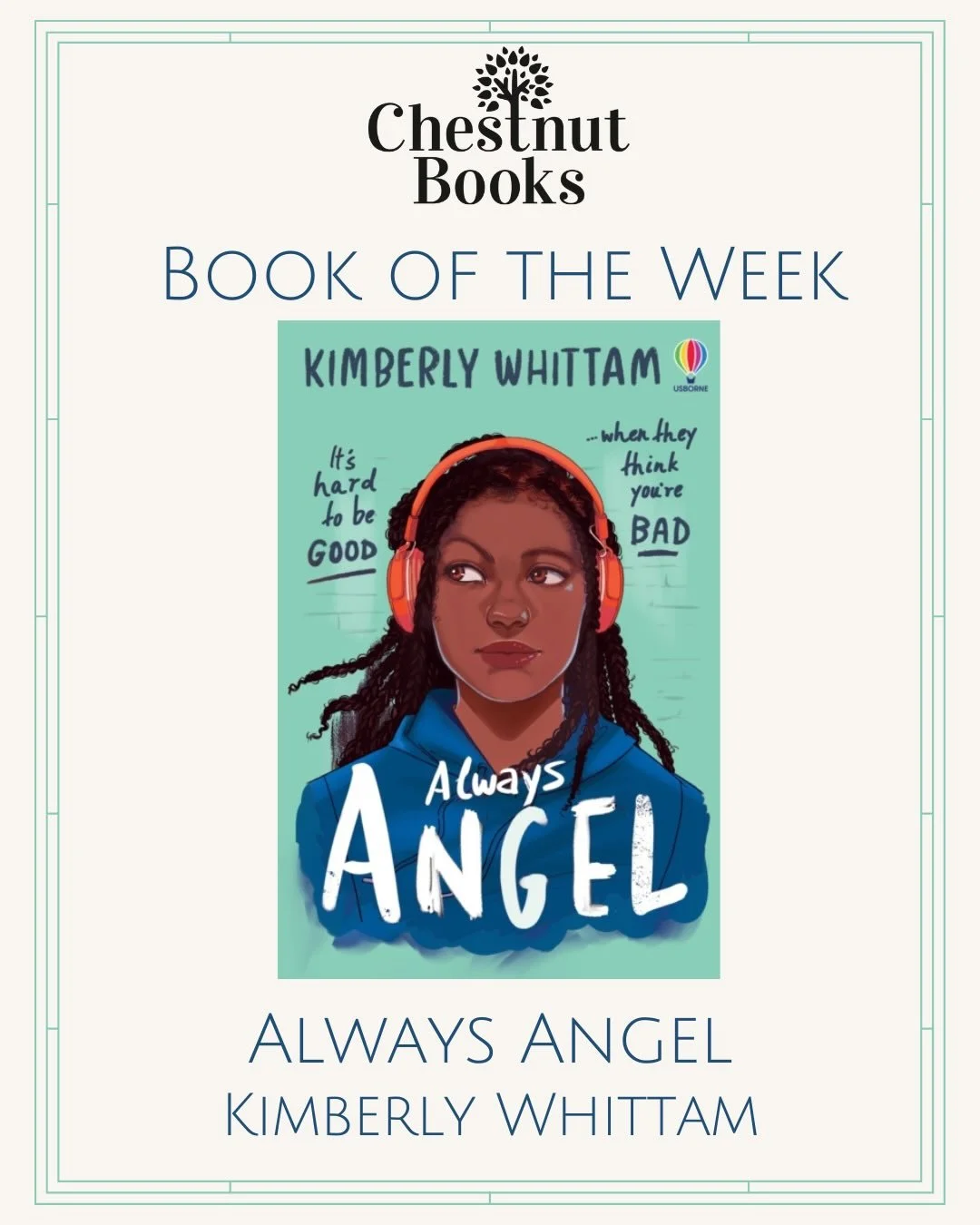 🌟Book of the Week🌟

🎧Always Angel🎧

&lsquo;A powerful novel about second chances, friendship and finding the courage to rewrite your story. Angel finds school hard. She talks back to teachers, she storms out of lessons, and she&rsquo;s had more d