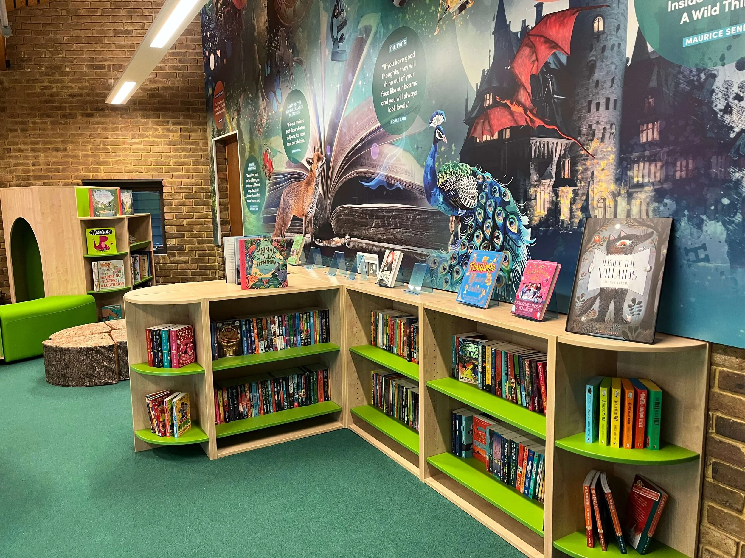 Modern and diverse chapter books in a primary school that used Chestnut Books library service to purchase and stock their new books. 
