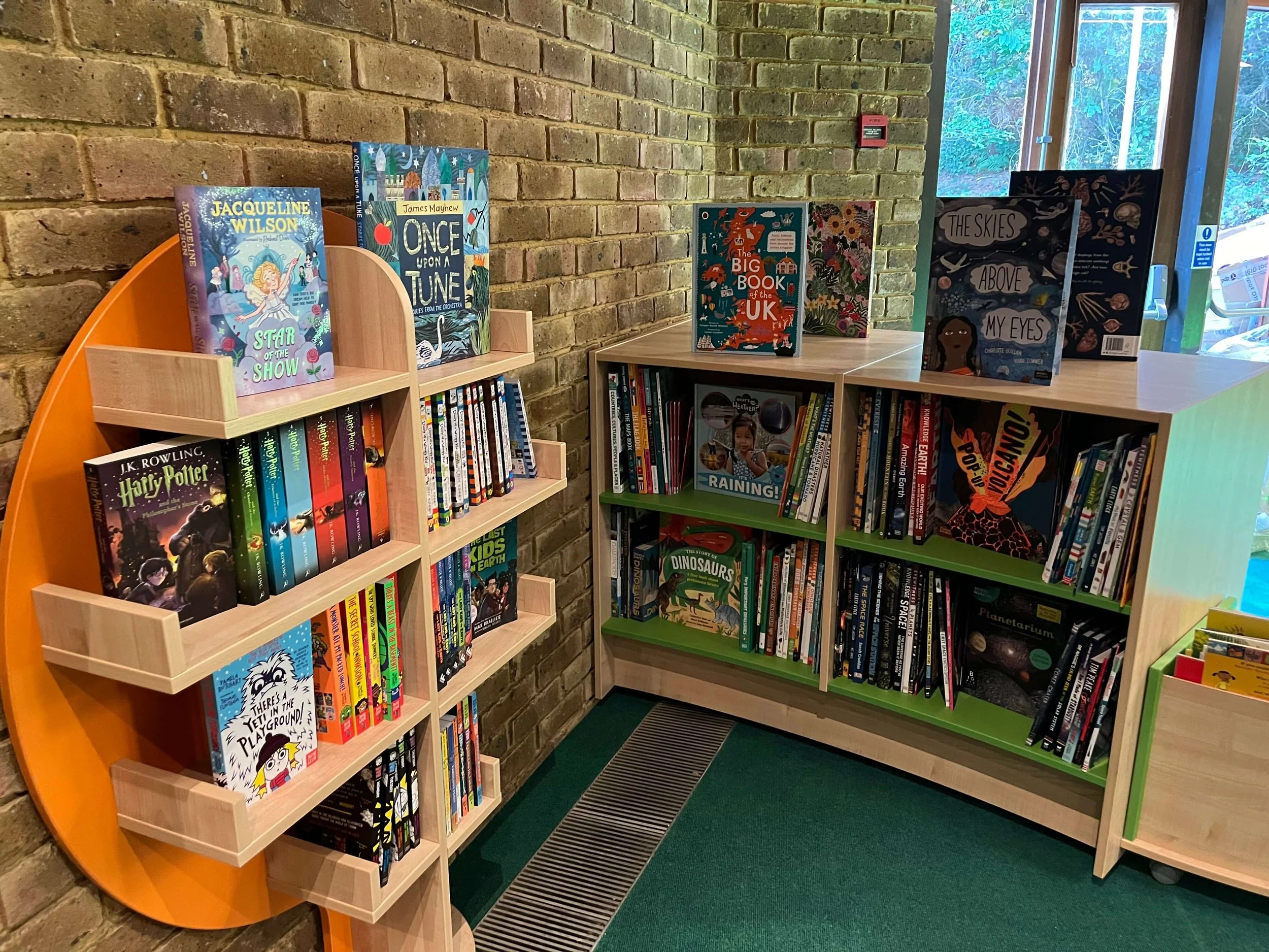 Brand new children's books in a primary school library that used Chestnut Books' Library Service.
