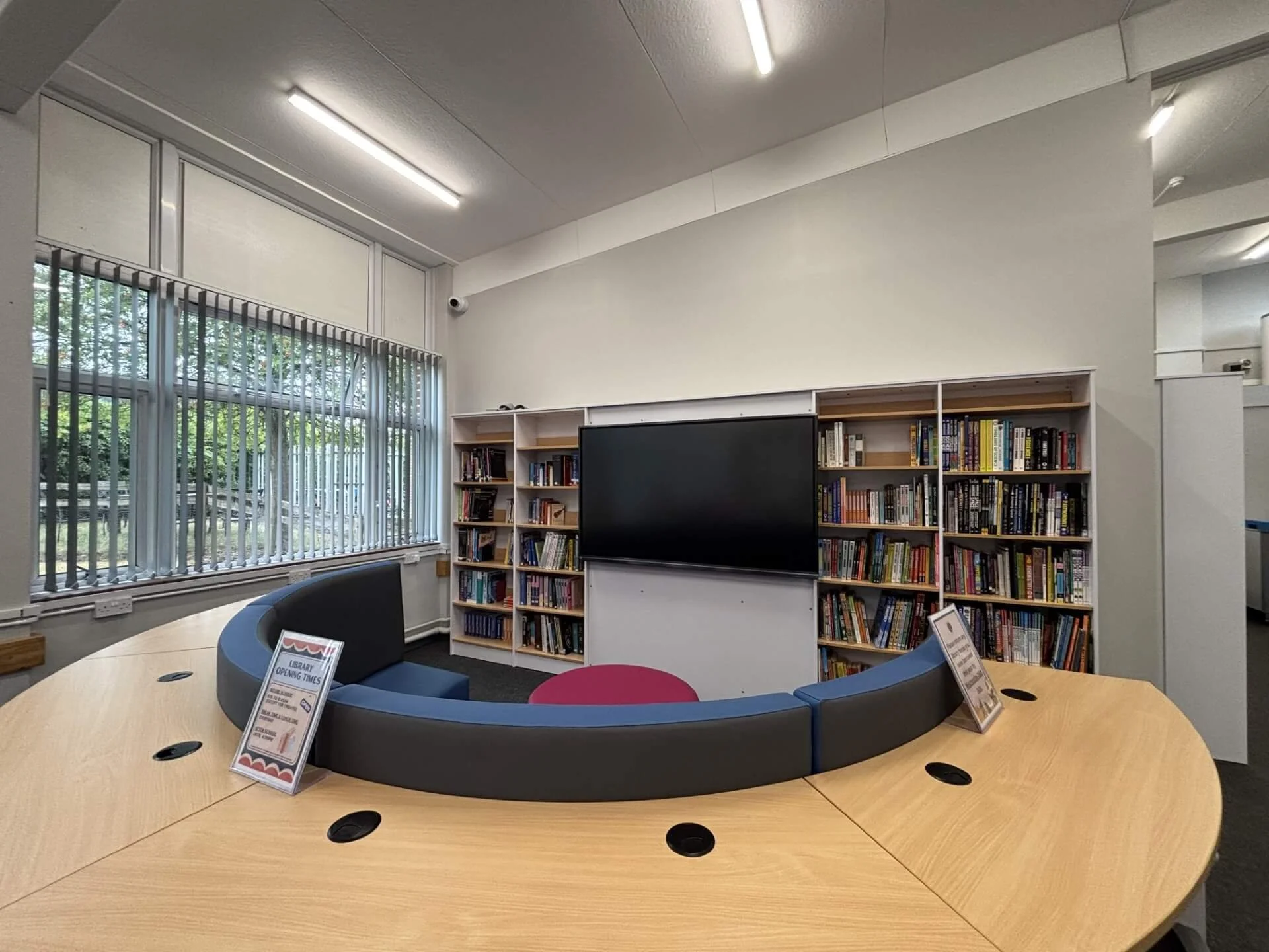 Middle grade and Young Adult fiction displayed in a Secondary School library stocked by Chestnut Books. 
