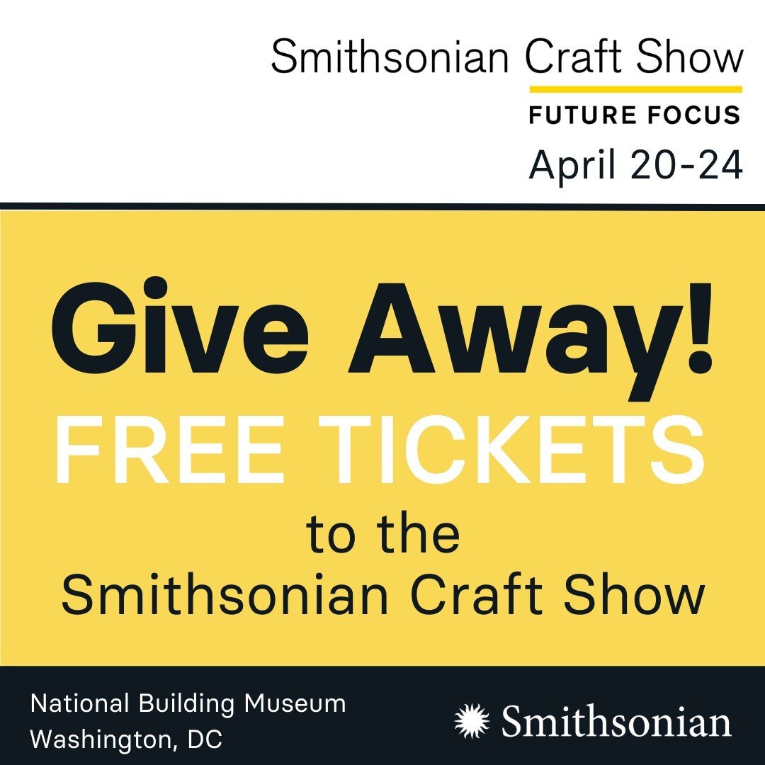 I have five tickets to the Smithsonian Craft Show (April 21-24, Washington DC). The first five people to email me will get one. If you need my email address, check out my website (listed in my profile) to find it. Hope to see you there! 
#smithsonian