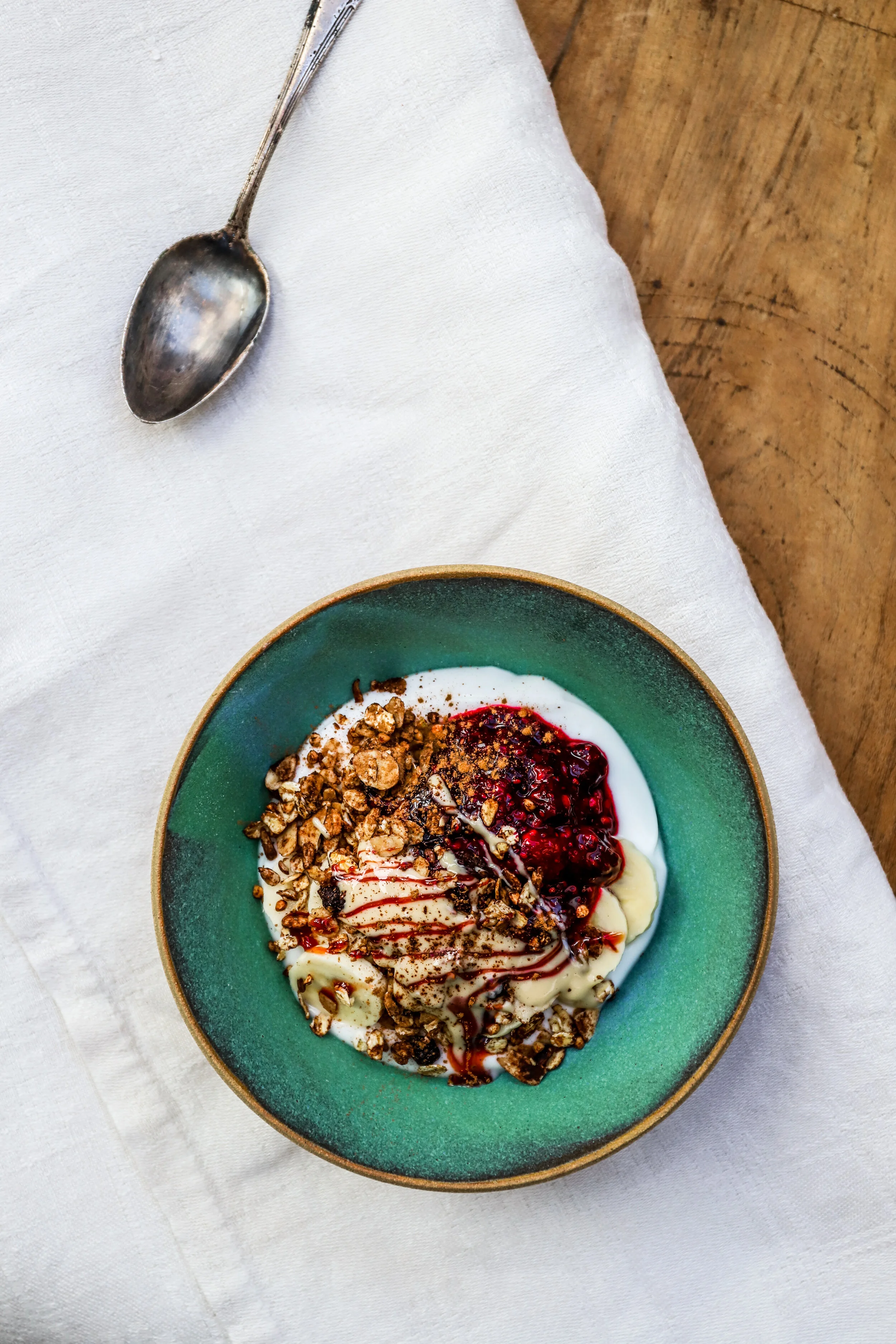 Chocolatey Buckwheat Granola with Berry Chia Jam