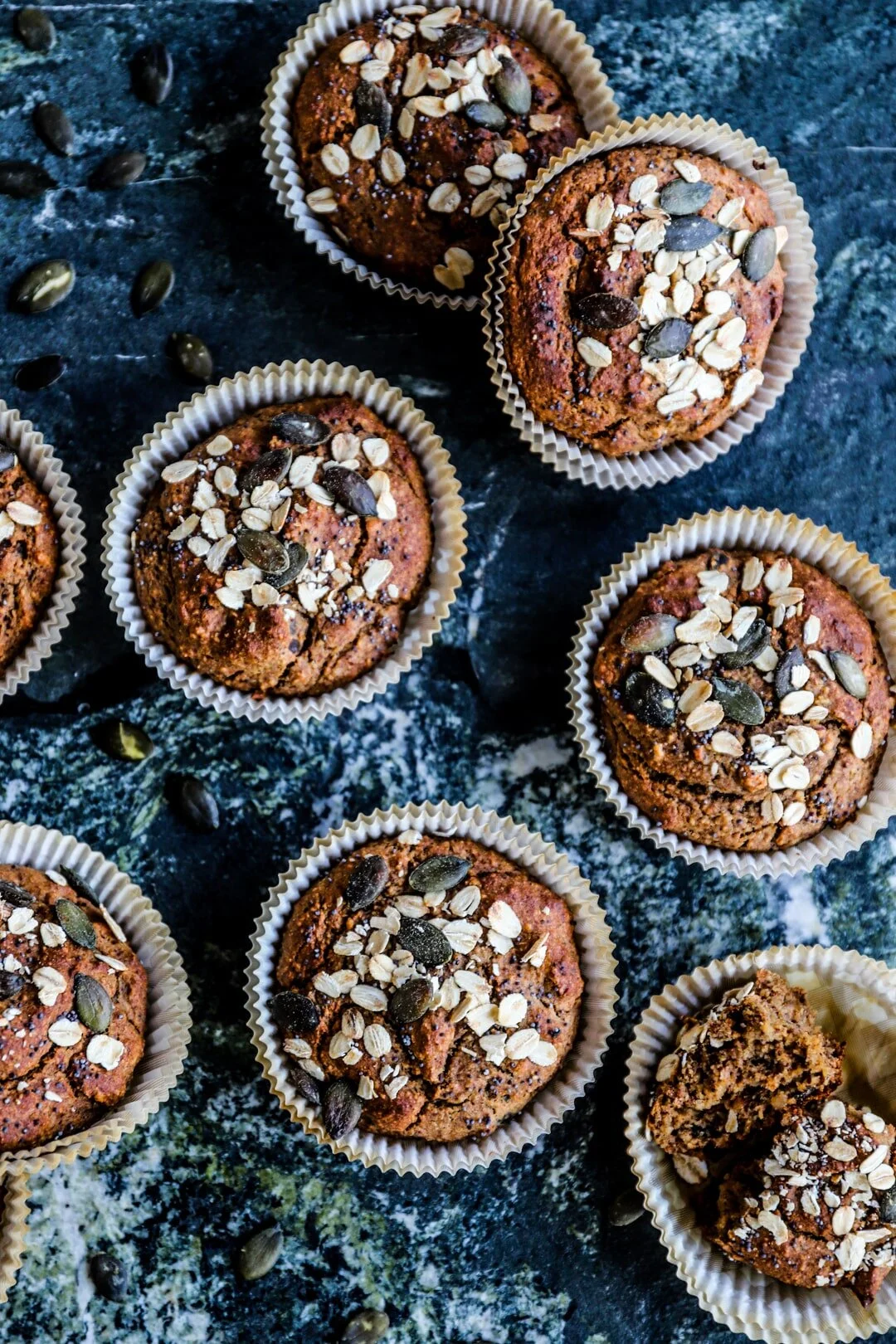 Vegan Pumpkin Seed, Hemp, date &amp; Poppy Seed muffins