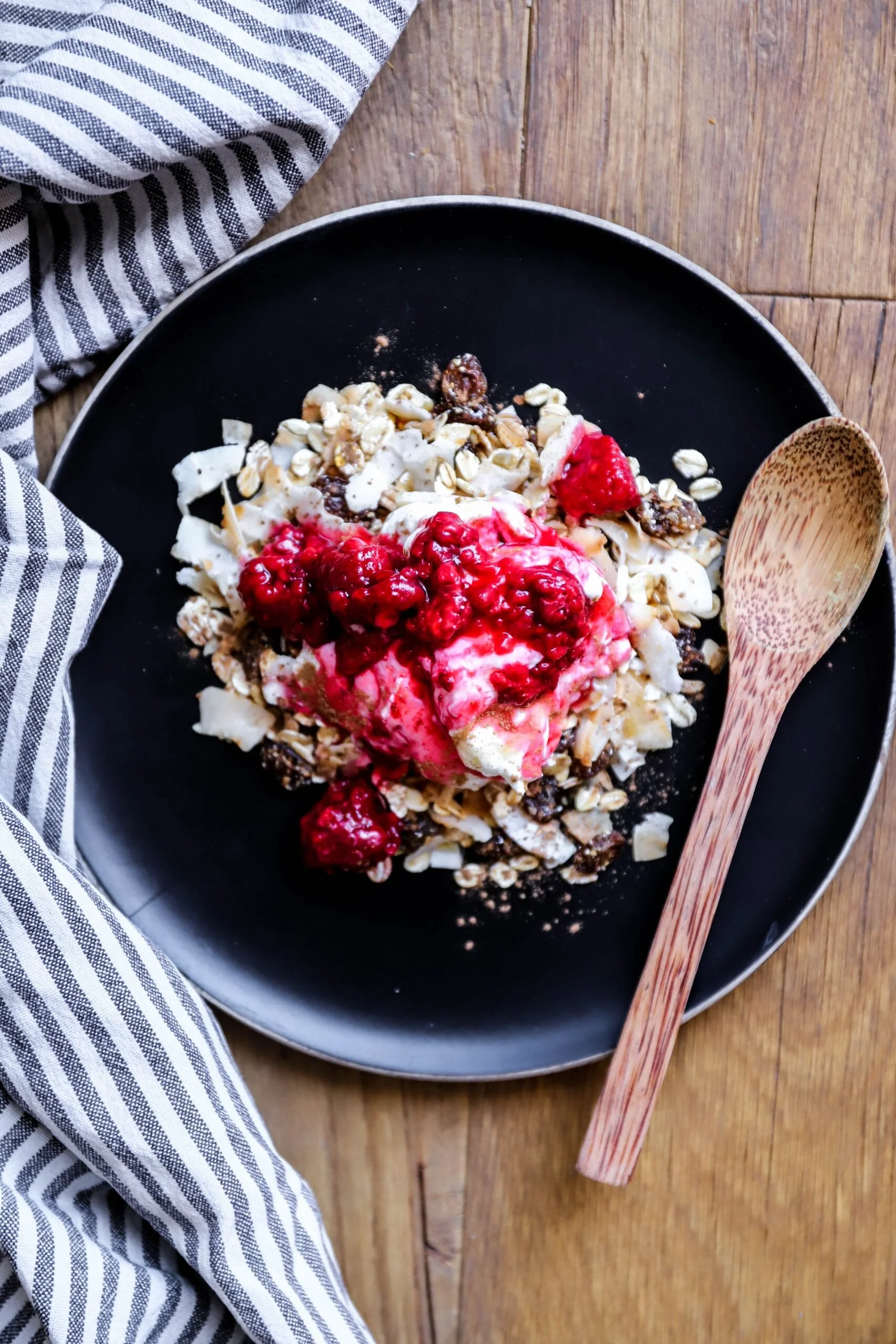 QUICK PAN GRANOLA WITH YOGHURT &amp; STIRRED BERRIES