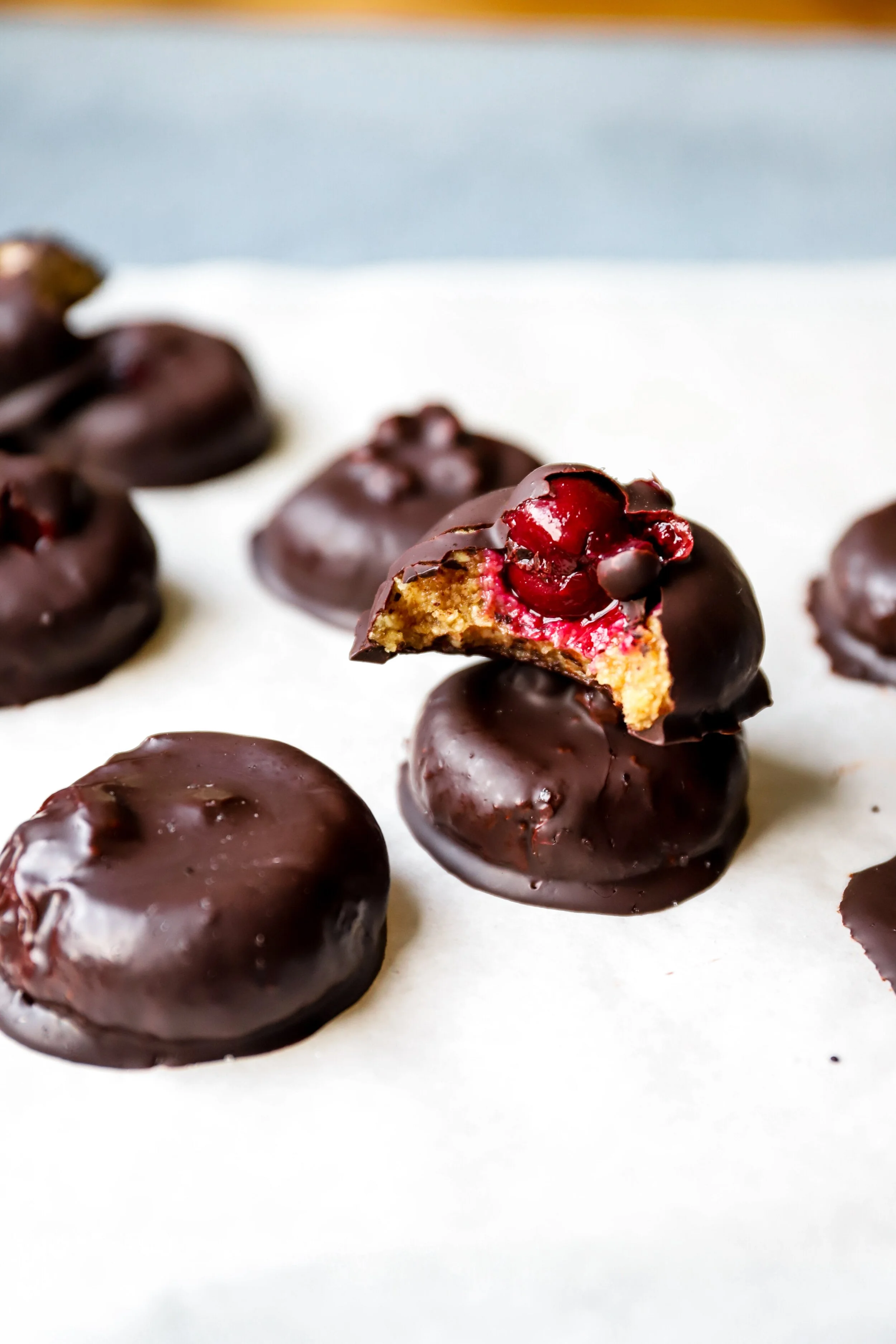 No Bake Peanut Butter &amp; Jam filled Chocolate Bites 
