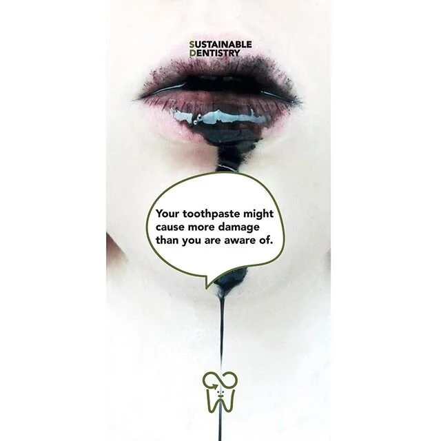 What are you spitting down that sink? Maybe you should reconsider it! Read all in our new post. Link in Bio #sustainabledentistry #toothpastefacts #sustainability #triclosan #dentistry #aquaticlivestock #besustainable