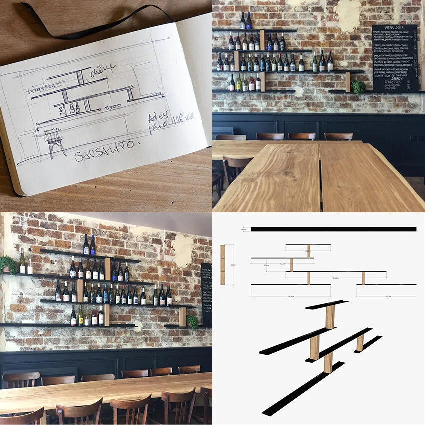 Projet mobilier restaurant Sausalito - Paris IX