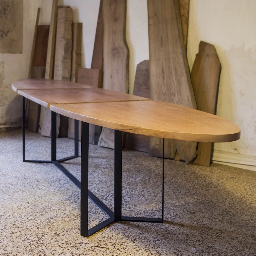 Table ovale à rallonge