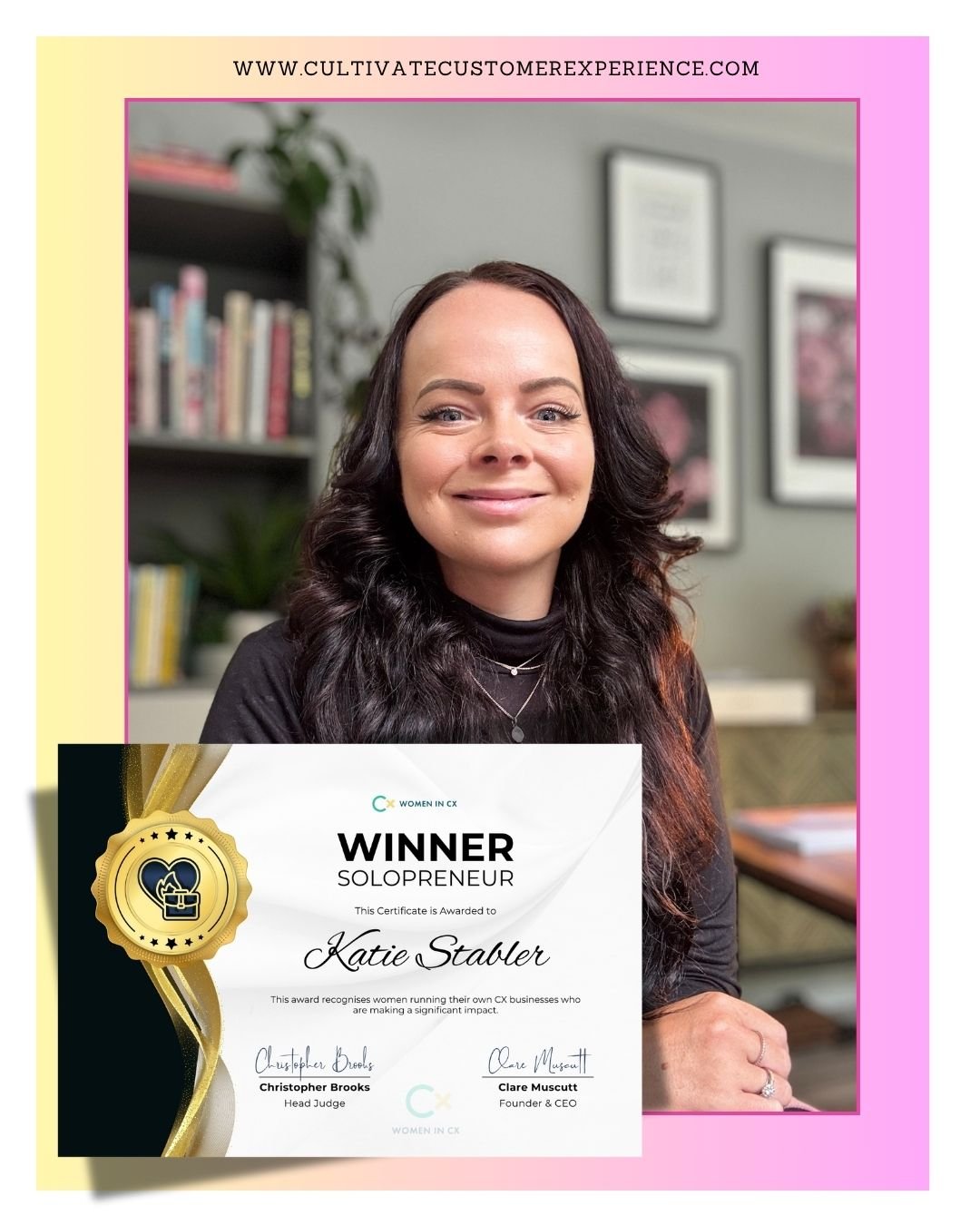 Well&hellip; this is a bit of a WOW moment. 😳

I&rsquo;ve just been awarded Women in CX Solopreneur of the Year! 🏆

I started CULTIVATE five years ago with a strong cup of coffee, one client on retainer, no plan, and the slightly chaotic belief tha
