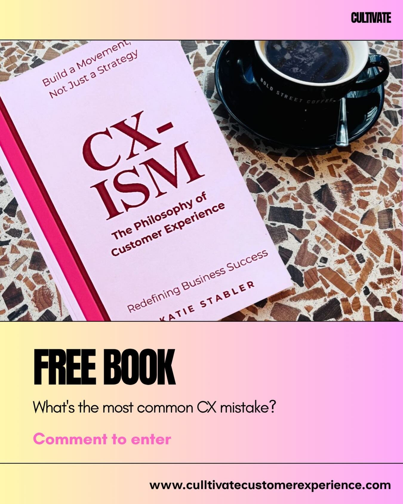 📖 FREE BOOK &mdash; May Giveaway

May is &lsquo;Understanding your true customer experience&rsquo; Month here at CULTIVATE. So this month&rsquo;s competition question is all about your industry.

Tell me: what is the most common customer experience 