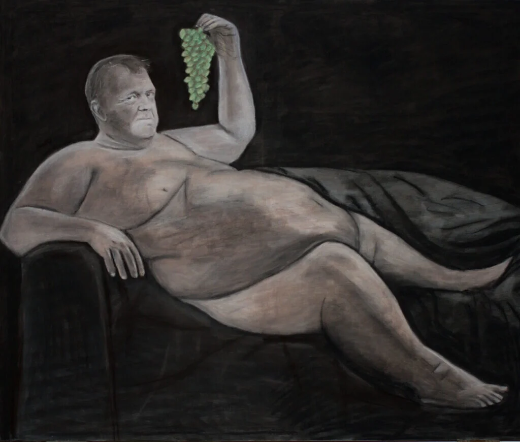 Lars Løkke Rasmussen 120 x 150 cm Oil pastel on canvas