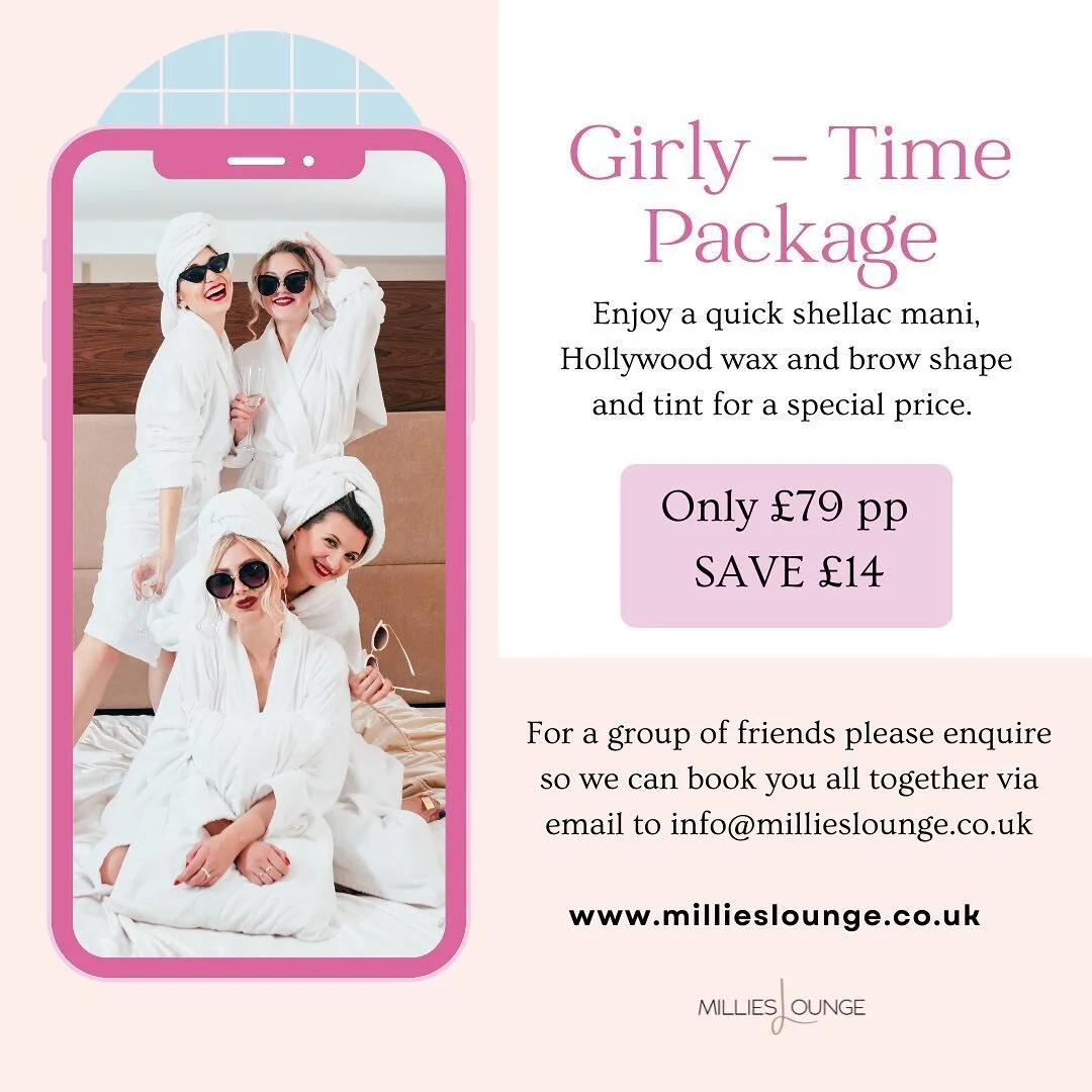 Gather all of your gal pals to celebrate your loving friendships this GALENTINE&rsquo;S DAY ❤️

Enjoy a quick shellac mani, hollywood wax and brow shape and tint for a special price. 

For a group of friends please enquire so we can book you all toge