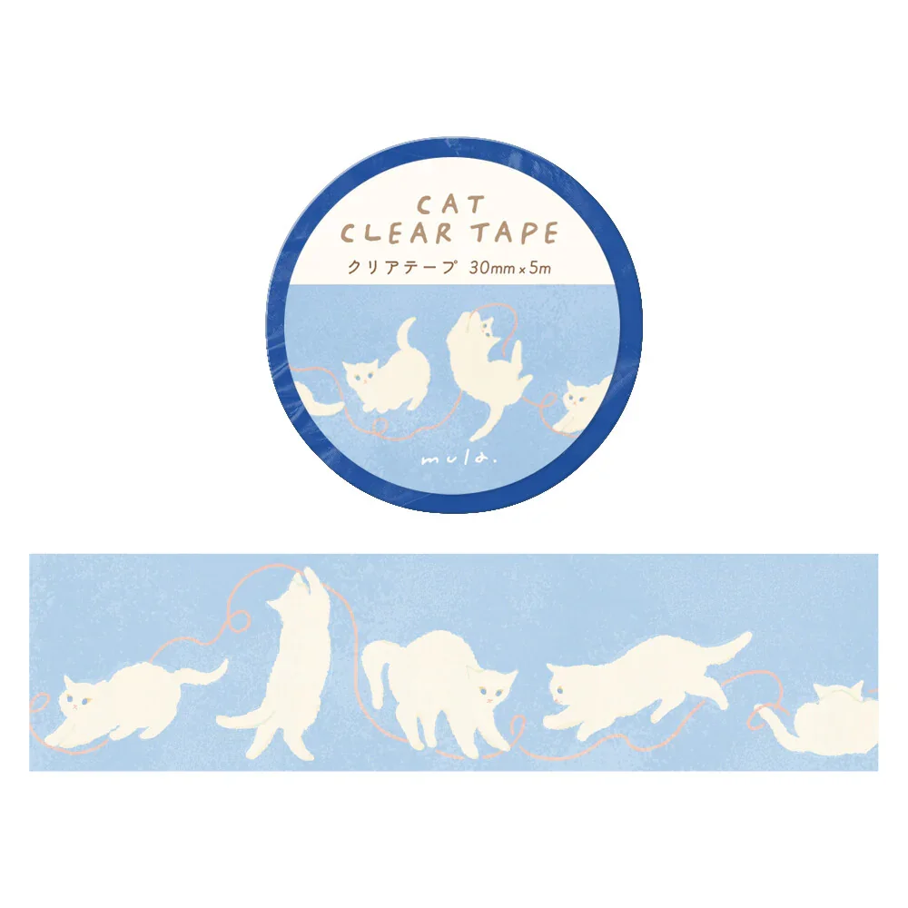Ryu Ryu Cat Clear Tape Polka Cat