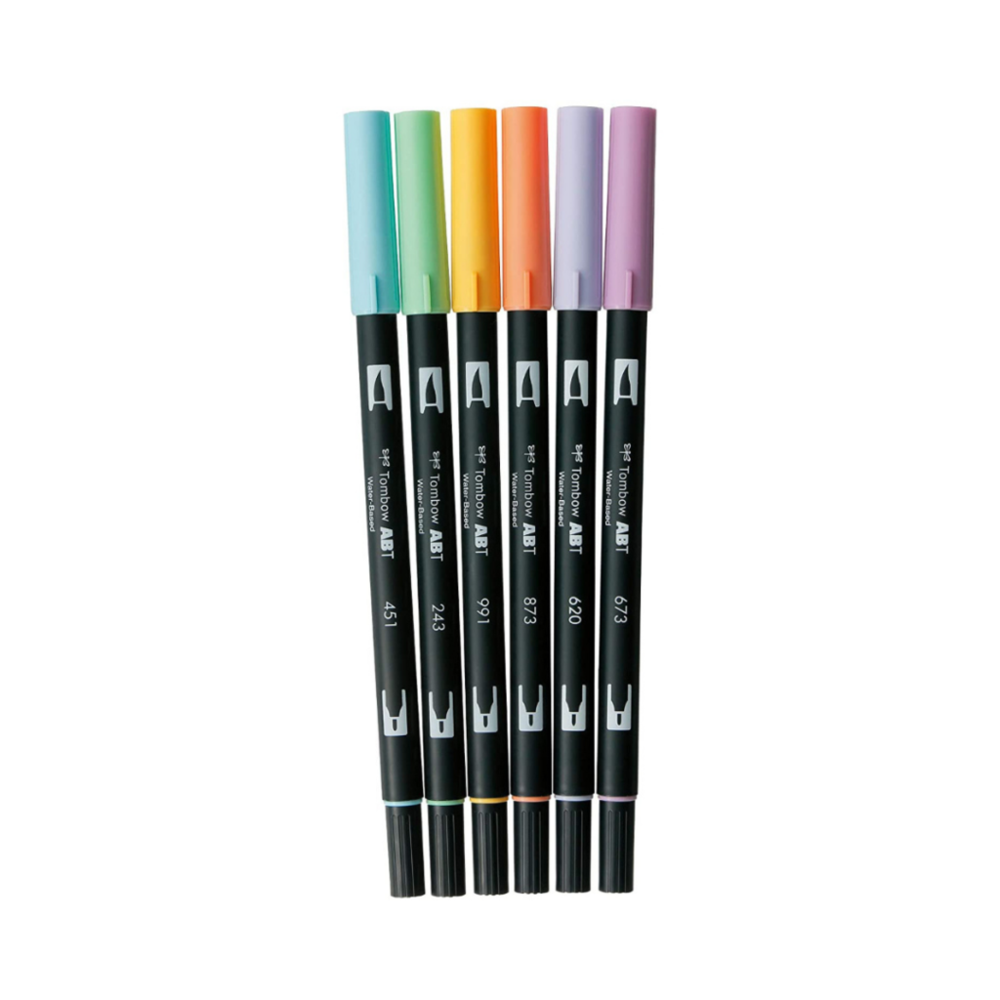 Estuche 6 rotuladores color pastel dual brush