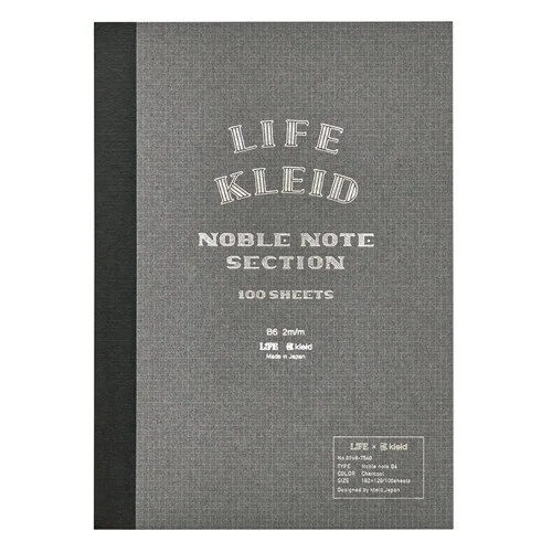 Kleid Life Noble Notebook B6 Charcoal Grid 2mm