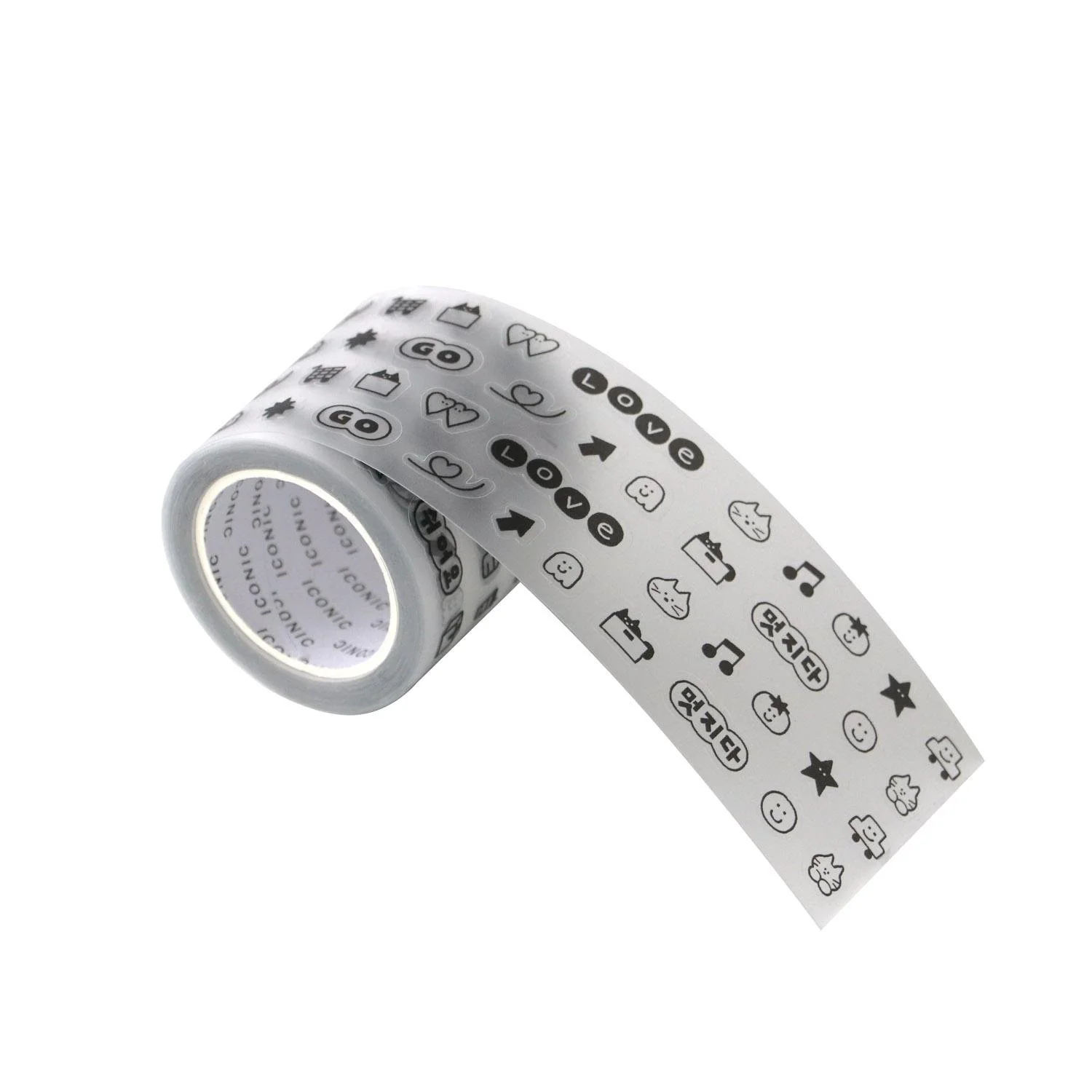 ICONIC Doodle Kiss Cut Tape Deco 06 Black