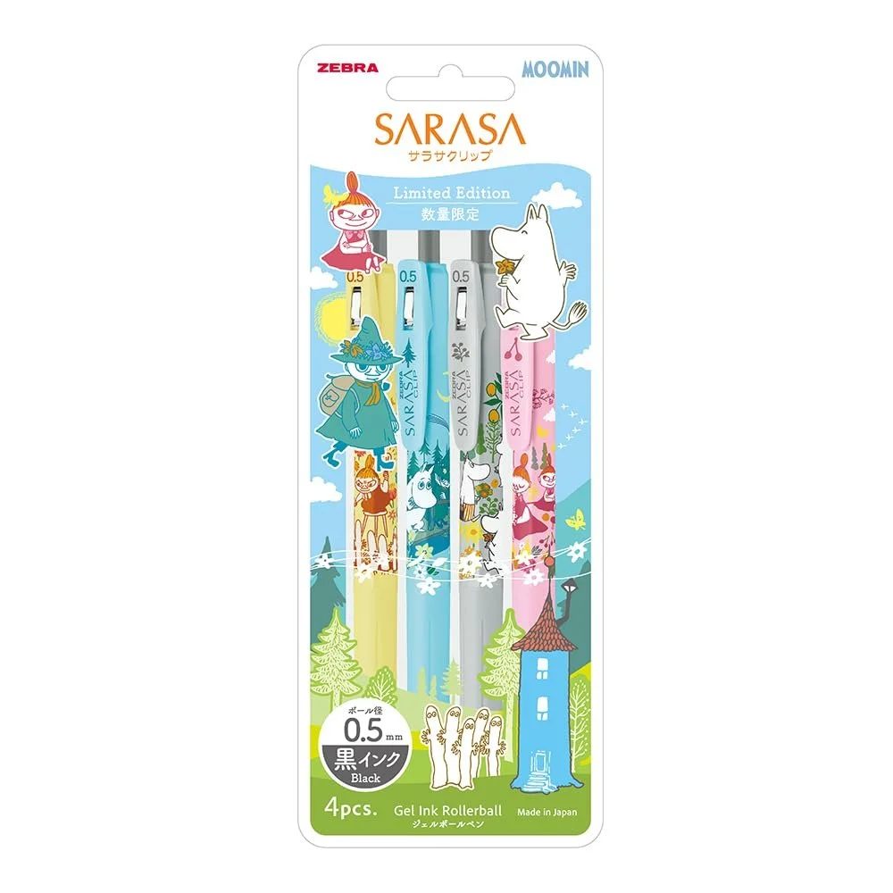 Zebra Sarasa Clip Moomin Set de 4