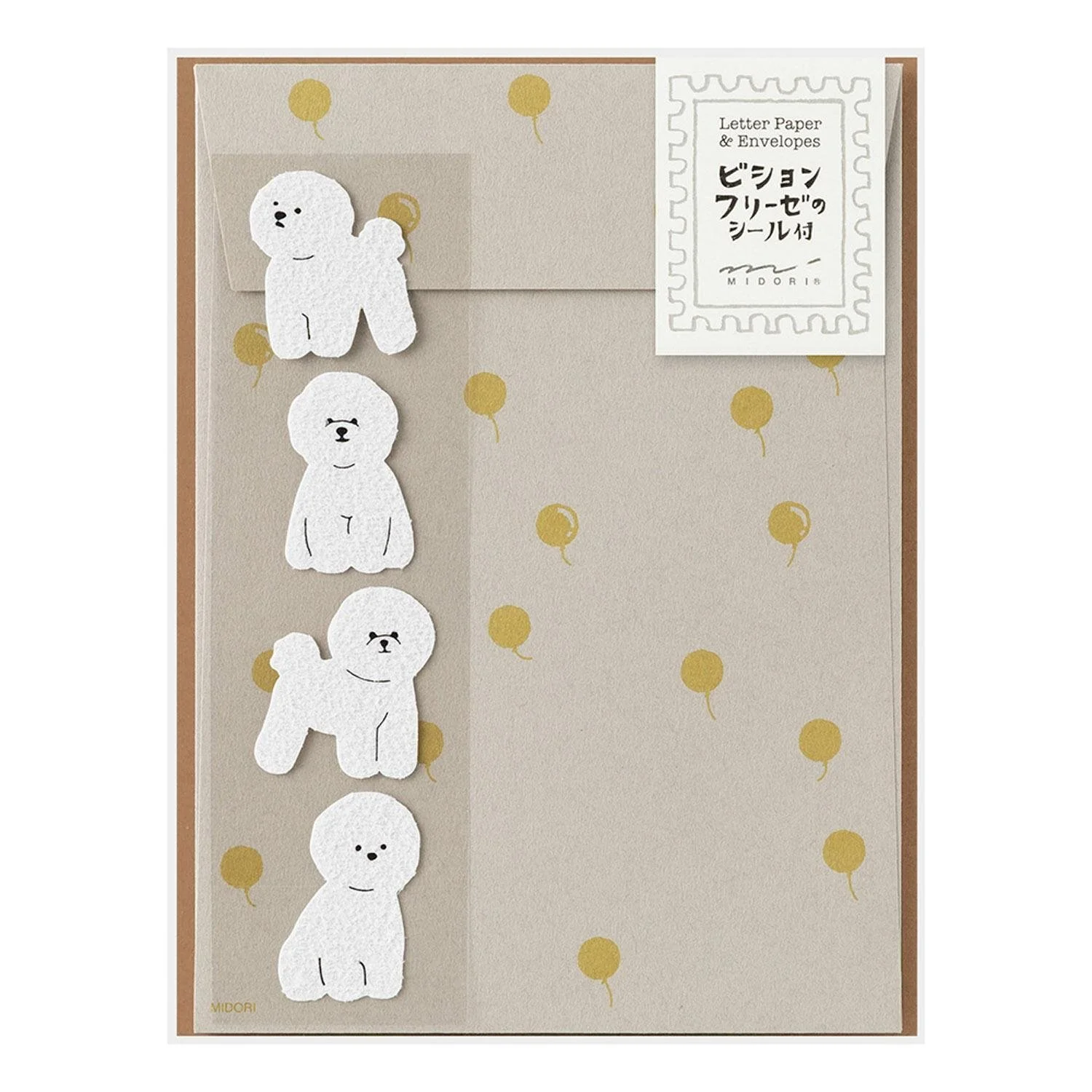 MIDORI Letter Paper & Envelopes with Stickers 949 Bichon Frise