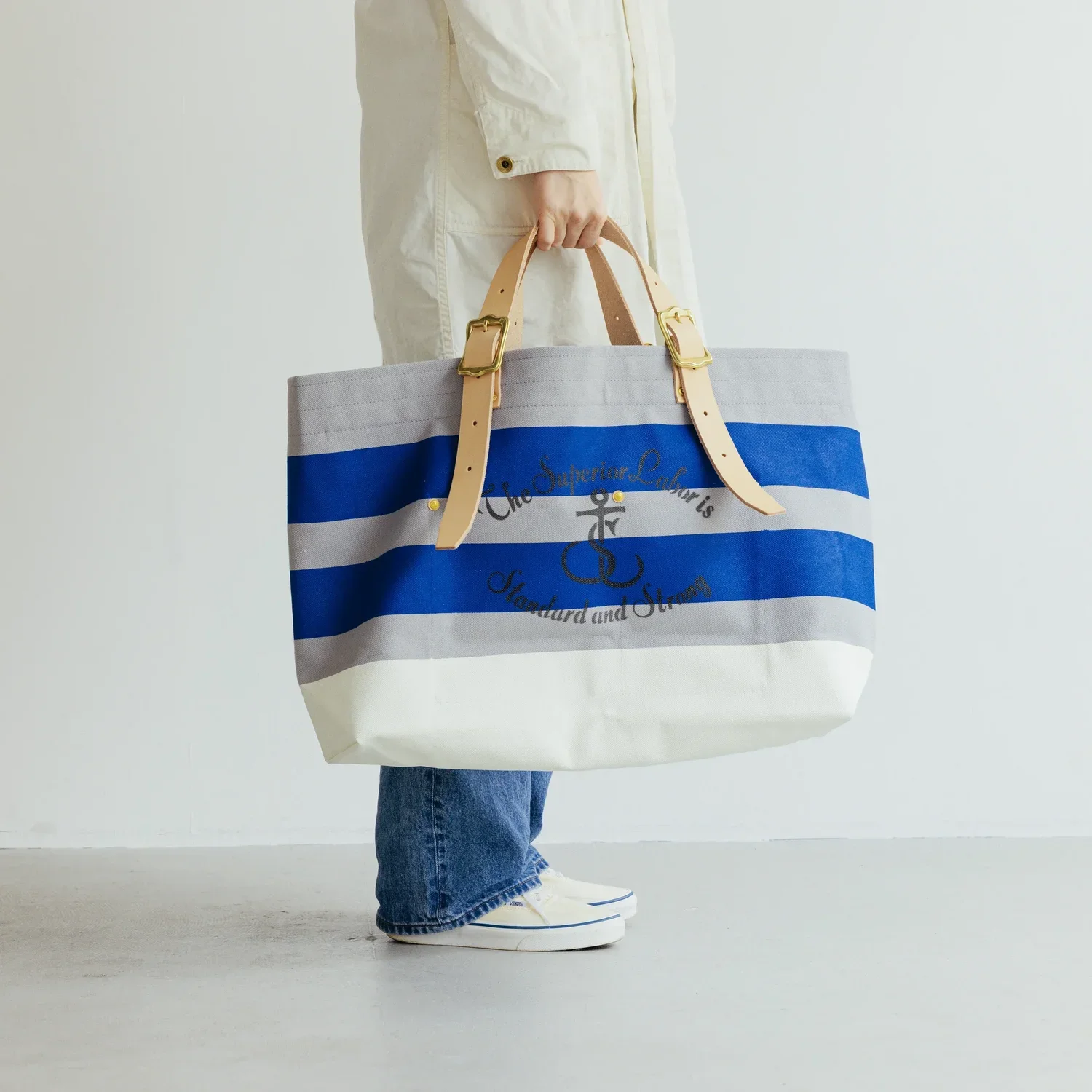 HE SUPERIOR LABOR Engineer Tote Bag L Gray Canvas 3 Colors