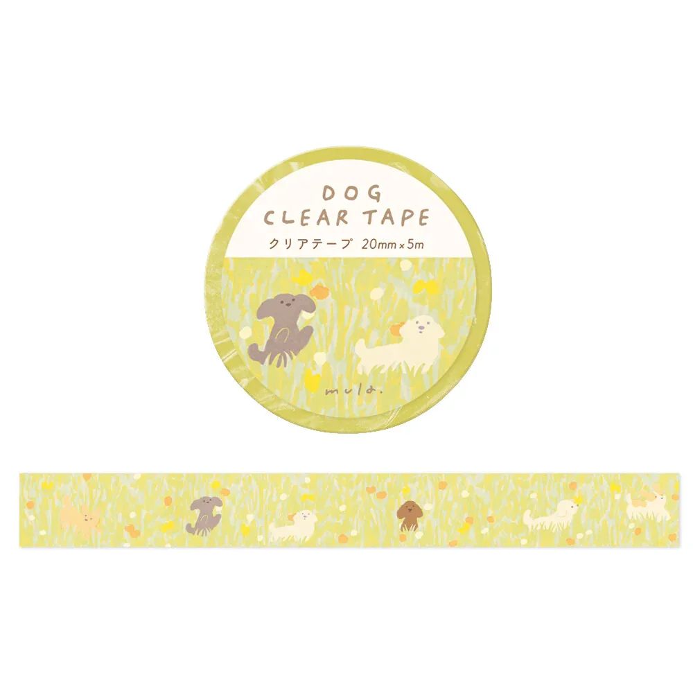 Ryu Ryu Dog Clear Tape Dogs and Flower Fields