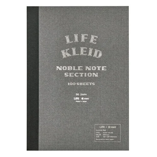 Kleid Life Noble Notebook B6 Charcoal Grid 2mm