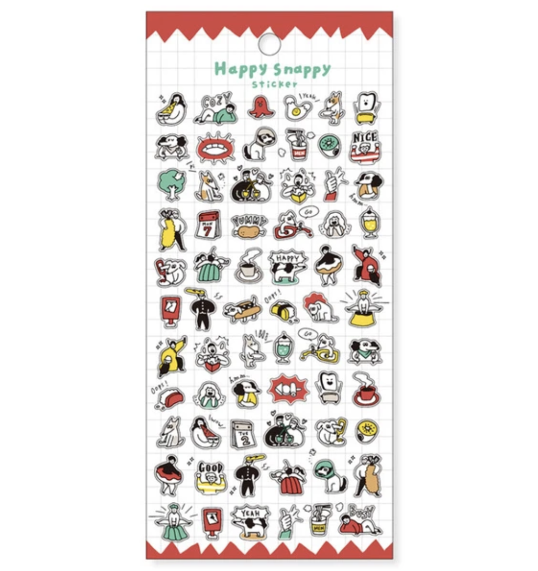 Mind Wave Happy Snappy Sticker Red