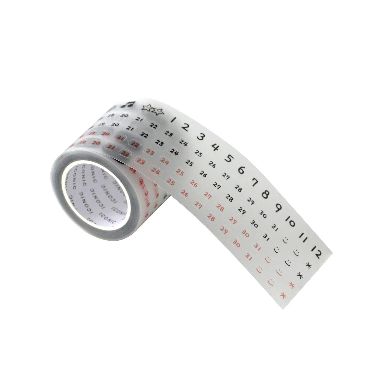 ICONIC Doodle Kiss Cut Tape Date 01 Red