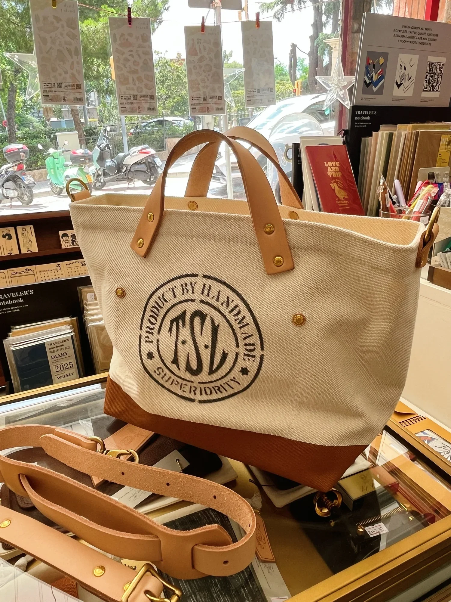 The Superior Labor Shoulder Bag XS 01 Logo Light Brown