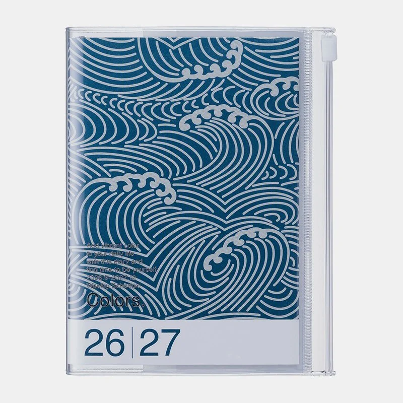 Mark's Agenda A6 Weekly Vertical 26-27 Patterns Wave Navy