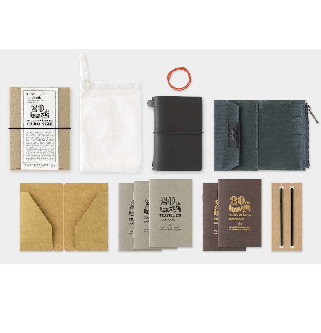 PREORDER TRAVELER’S notebook Card Size 20th Anniversary Set Black
