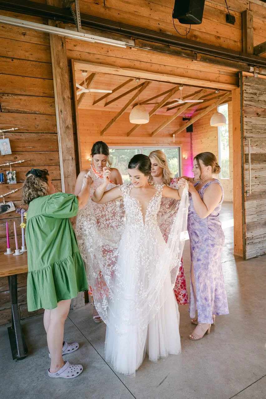 photo of Mary helping pre ceremony