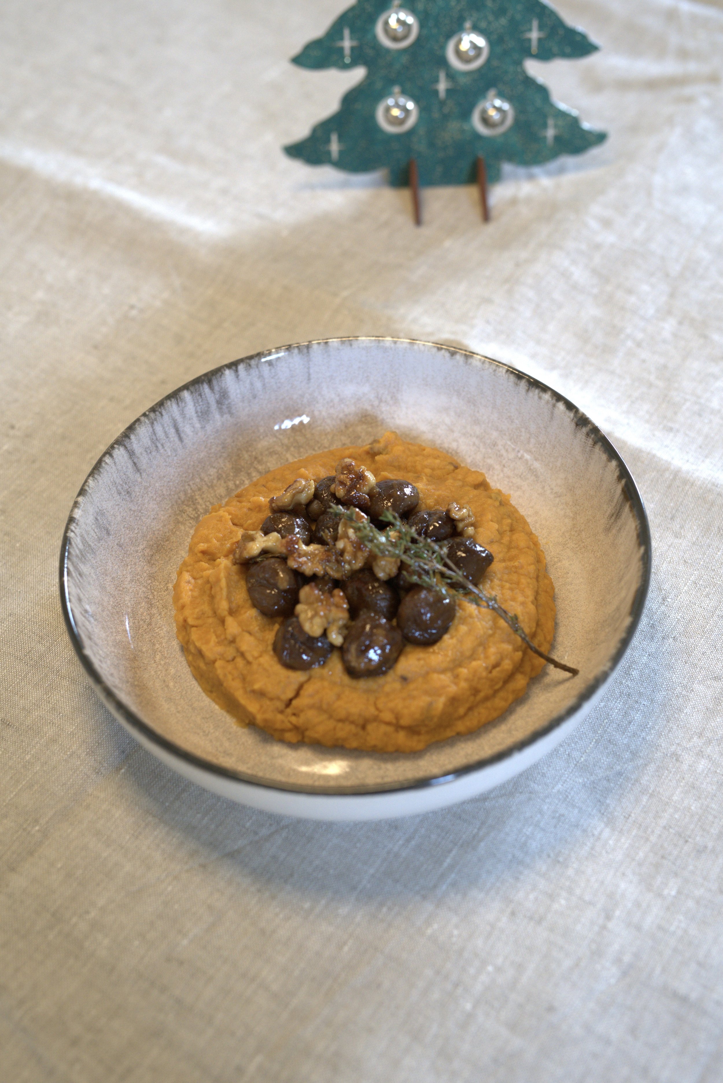 Purée de patate douce aux châtaignes et sirop d’érable