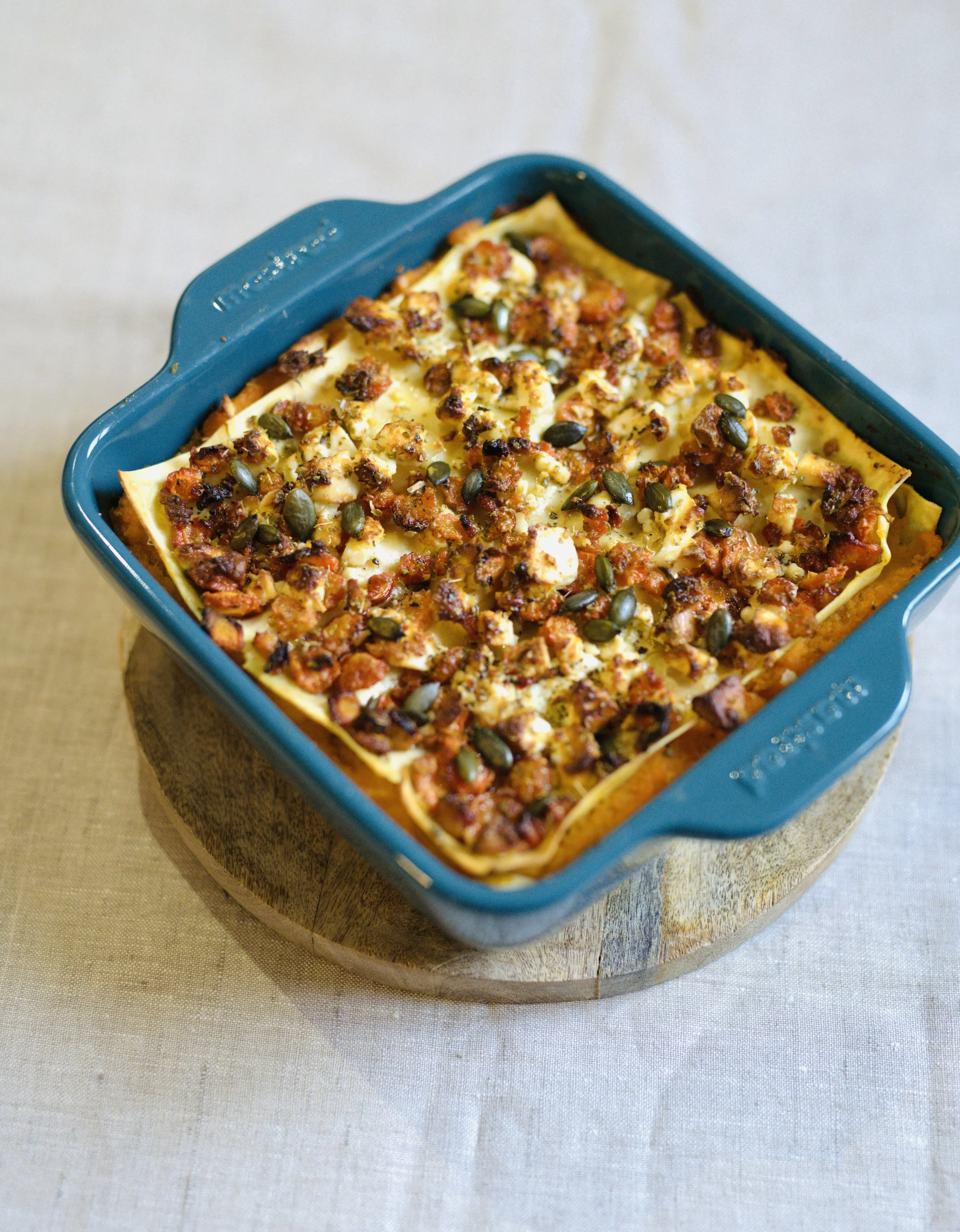 Lasagnes croquantes carottes et feta