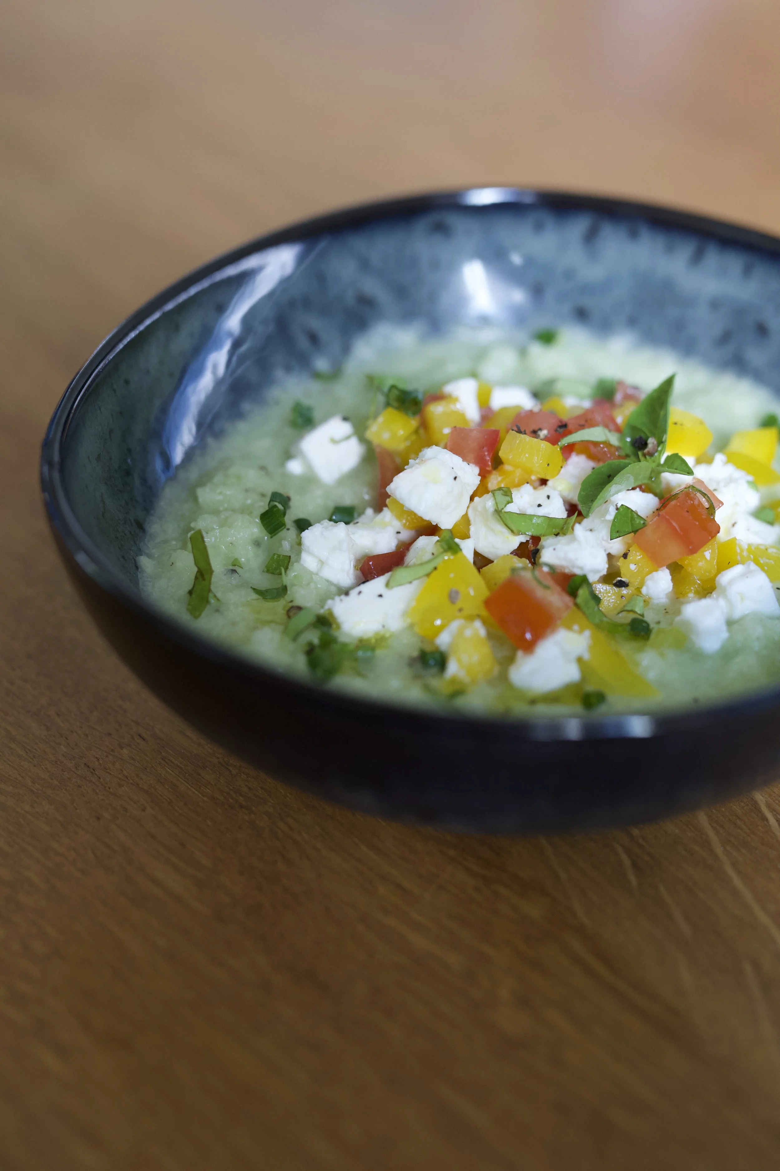 Soupe concombre feta menthe
