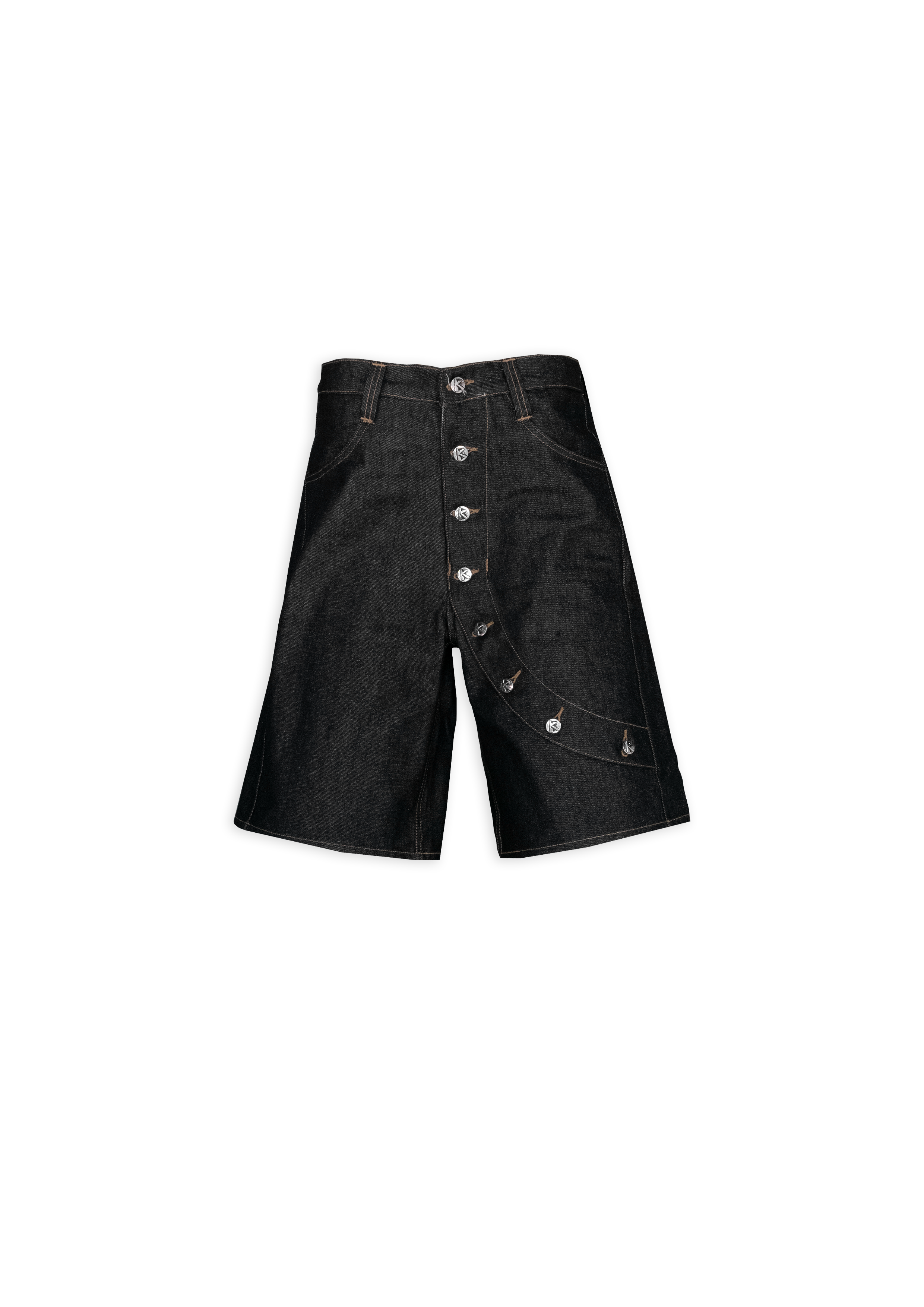 MAINLINE ASYMMETRICAL DENIM SHORTS