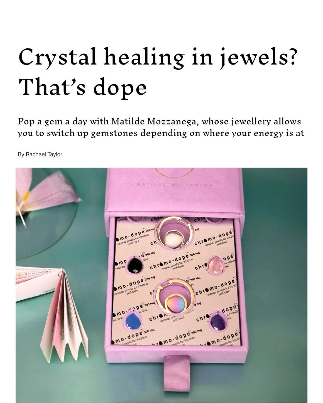 &ldquo;It&rsquo;s obviously a bit of provocation, but it&rsquo;s almost like using jewellery as a daily dose&rdquo;.

Forget the pills, @matildemozzanega wants you to pop a gem instead. The designer, who is part of the @sarabandefoundation, is fascin