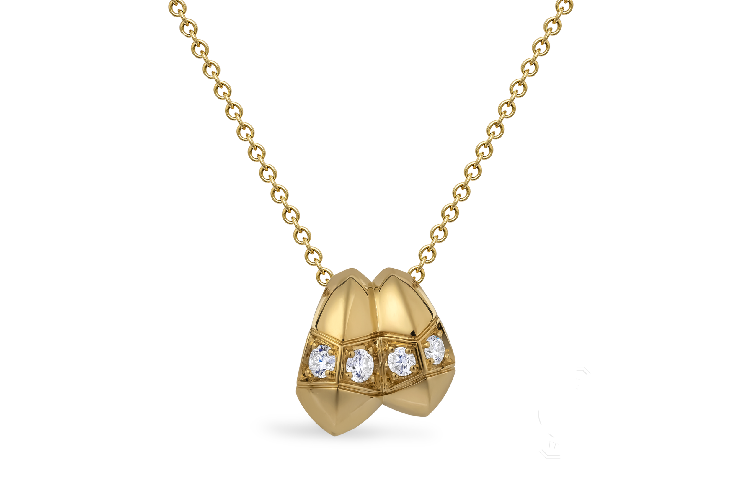  Pragnell Origins diamond-set pendant in 18-carat yellow gold. 