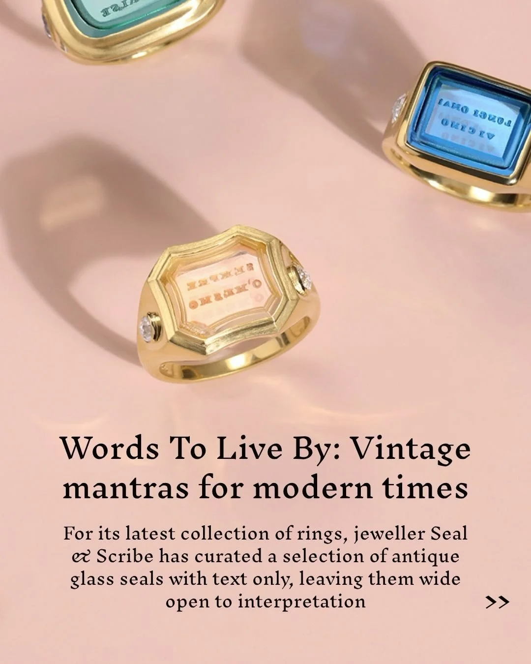 Sometimes a picture doesn&rsquo;t offer up a thousand words, it dictates one: love&hellip;loss&hellip;romance. For its latest collection, @sealandscribe sought out antique glass seals with text only, allowing us to embody today&rsquo;s hopes and drea