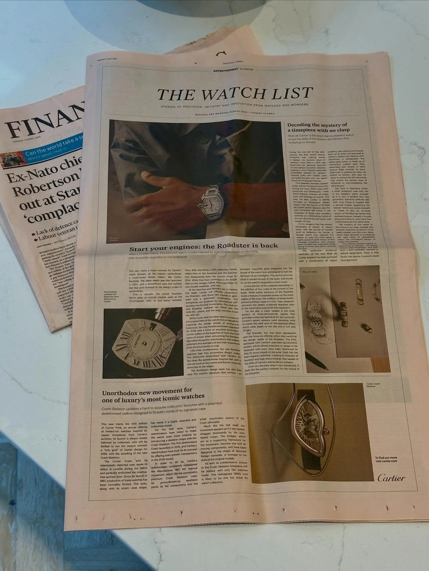 The @cartier Roadster is back. The Crash has a new skeletonised movement. And the brand-new Myst de Cartier jewellery-watch is turning heads (mine included&hellip;can&rsquo;t wait to see this one at @watchesandwonders tomorrow) 

Loved working on thi