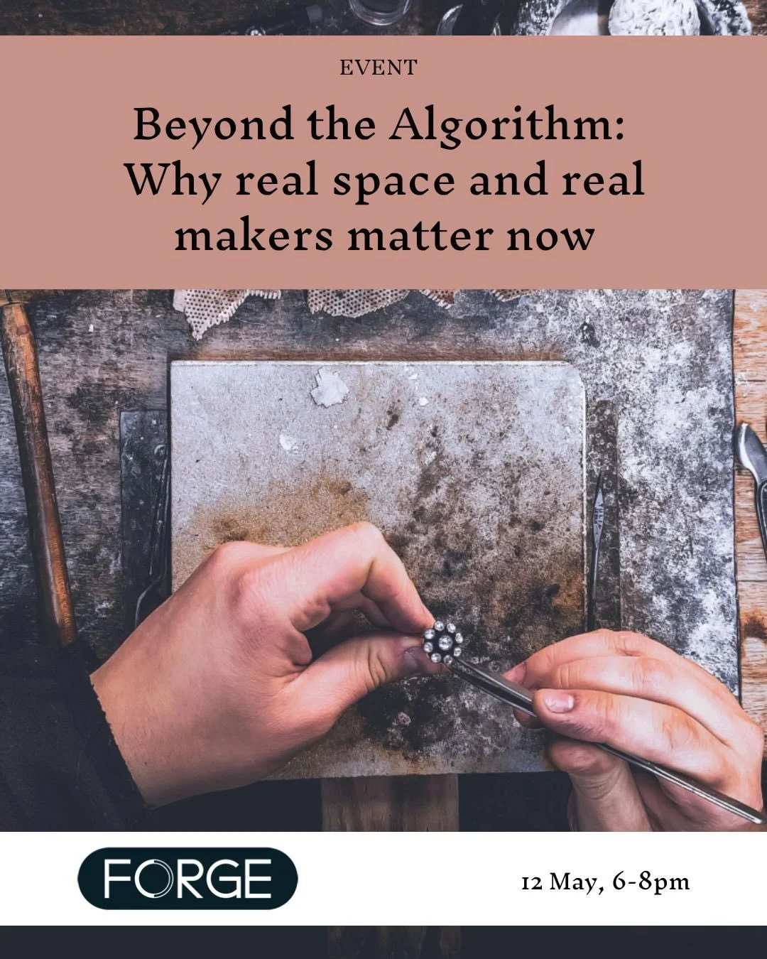 Join me during @londoncraftweek on May 12th for an evening talk at @theforgespace exploring the value of human craft in the age of AI

I will be joined by silversmith and academic @rajeshgognasilver, TF Chan of @collectartfair, British craft strategi