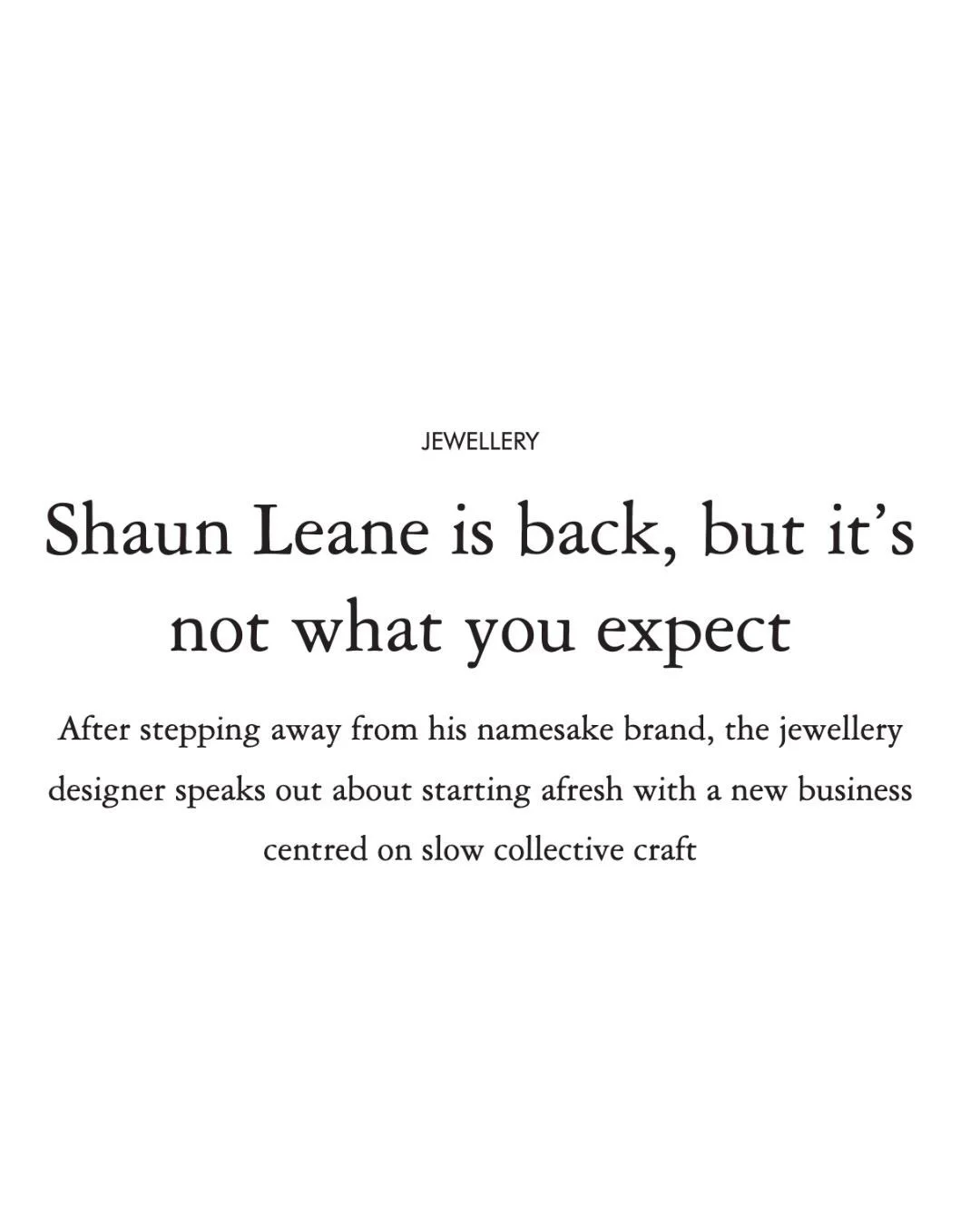 Very happy to share that I&rsquo;ve joined the team at @somethingabout_rocks, where I&rsquo;ll be heading up the magazine&rsquo;s growing business reporting. Kicking it off with an interview with @shaunleane who is back after a two-year hiatus. Head 