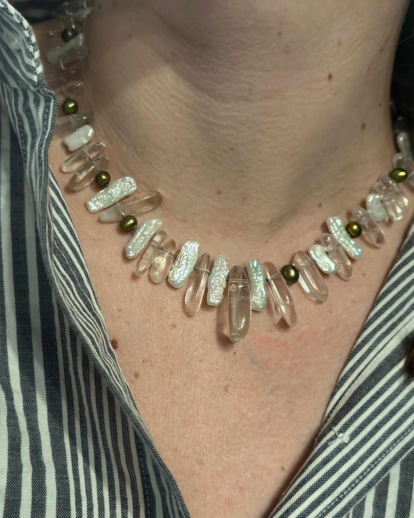 ~New necklace designs~ pearls ~ gemstones ~ silver details #necklace #handmadejewelry #contemporary #goldsmith#pearls#artclaysilver#silverclay#pearlnecklace #gemstonejewelry #gemstones#design#uniquejewelry #pearljewelry #ownbybritta#creatieveworkshop