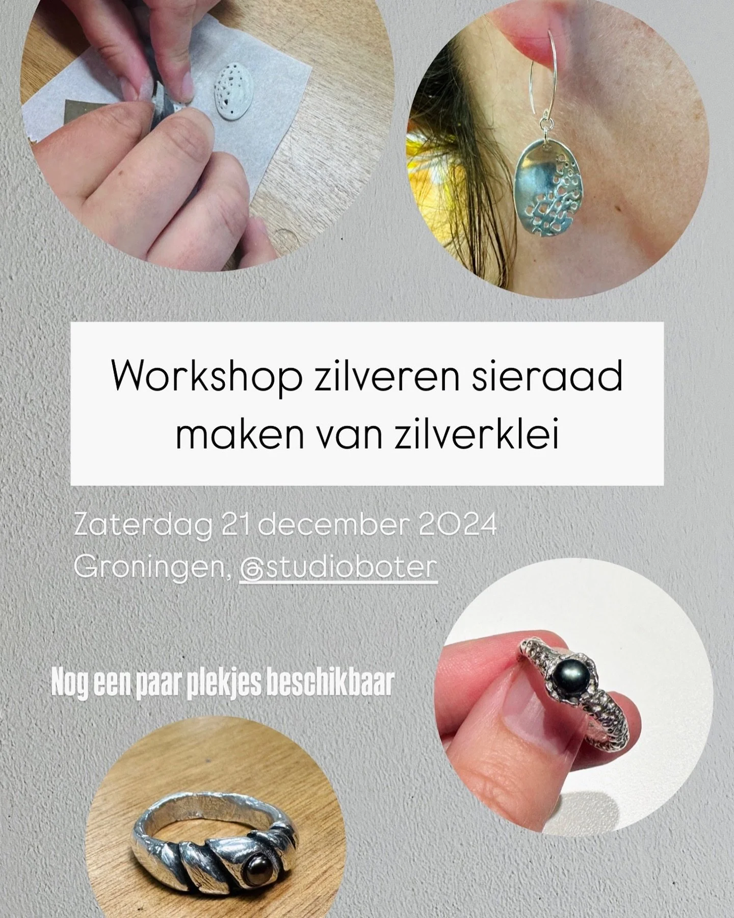 Altijd al je eigen unieke zilveren sieraden willen maken? Nu kan het! 

En dit keer is er iets bijzonders: ik organiseer de workshop in de prachtige winkel van @studioboter in hartje centrum Groningen! 

Beperkt aantal plaatsen beschikbaar! Ga snel n