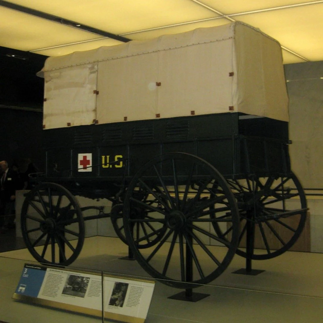 Throwback Thursday: In 1897 Clara Barton, the head of the American Red Cross, raised $36,000 to build eleven mule-drawn ambulances. Each carried four stretchers, two of which could be mounted as seats inside. They were made by the Studebaker Company 