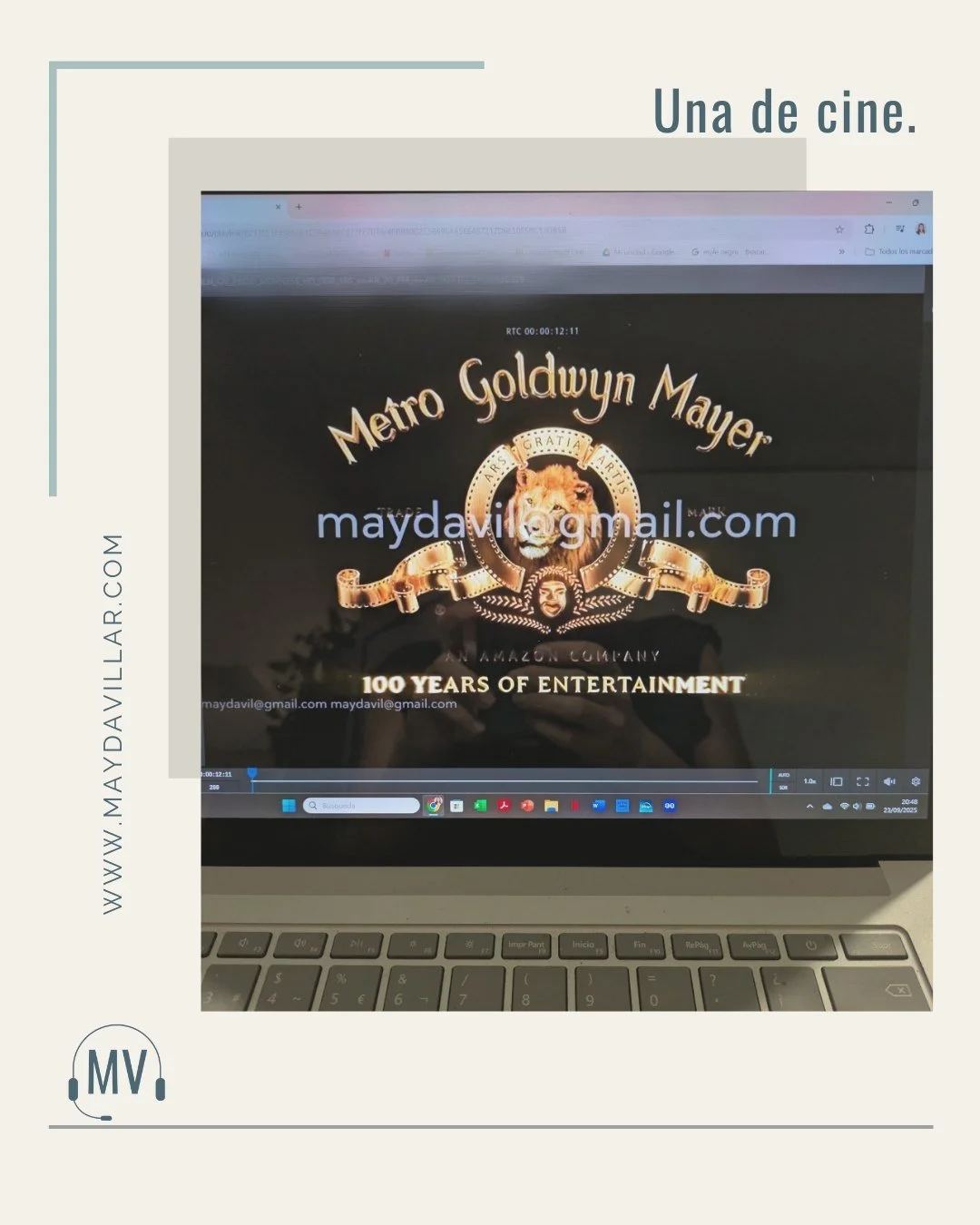 Como int&eacute;rpretes de conferencias, a veces nos toca ver pel&iacute;culas antes de que se estrenen para preparar nuestro trabajo. 🎬🍿

Lo curioso (&iexcl;y hasta impresiona la primera vez!) es que suelen enviarlas con una marca de agua enorme c