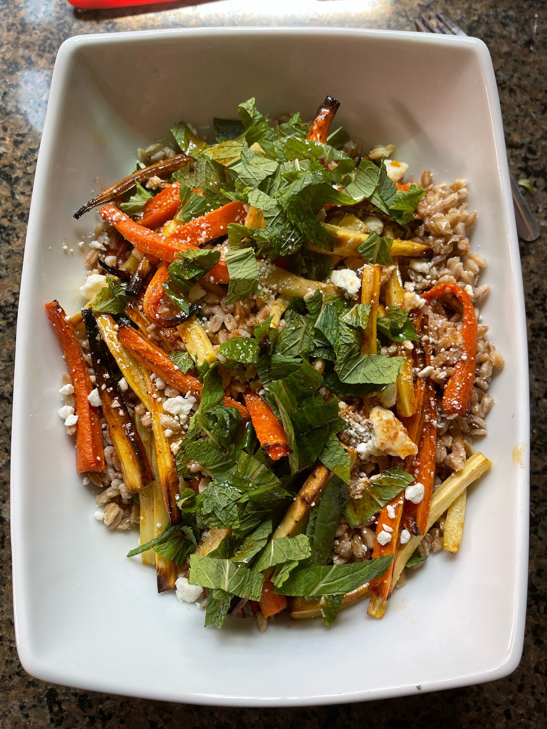 Instant Pot Farro with Roasted Carrots and Parsnips