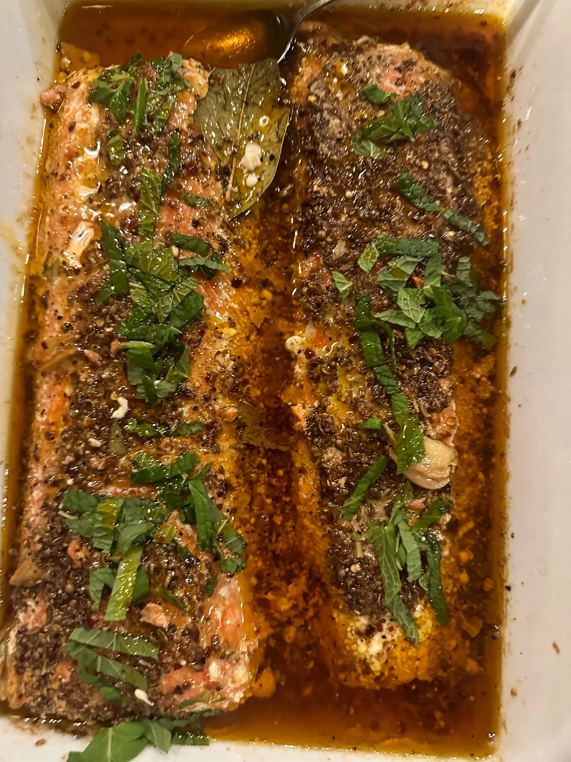Slow-Roasted Salmon with Cucumbers, Tomatoes, and Feta