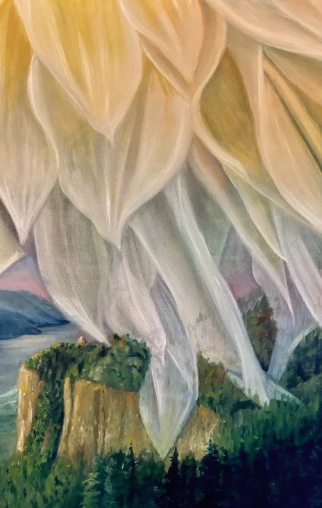 Crown Point Under a Dahlia Sky