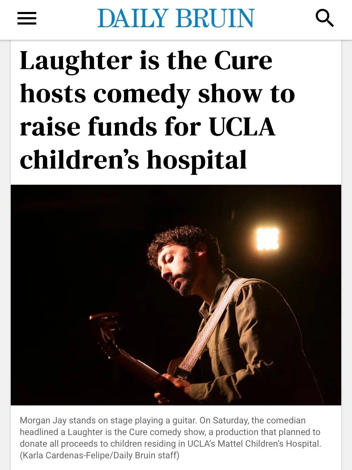 Shoutout to the @dailybruin for covering our last show. Exciting things ahead! ✨